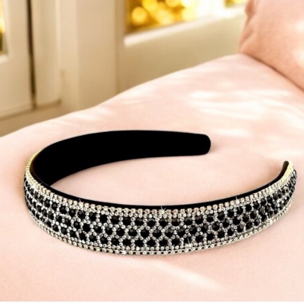 Black Rhinestone & Crystal fashion headband
